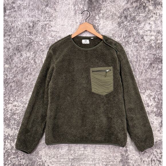 Engineered Garments x Uniqlo Sweatshirt XXS Womens Green Deep Pile Fleece - Picture 1 of 9